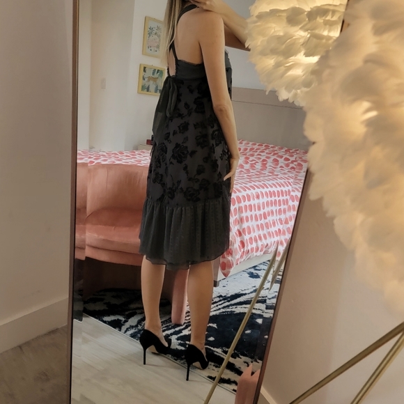 NBW Free People Stunning Boho Style Charcoal Midi Dress - Picture 4 of 12